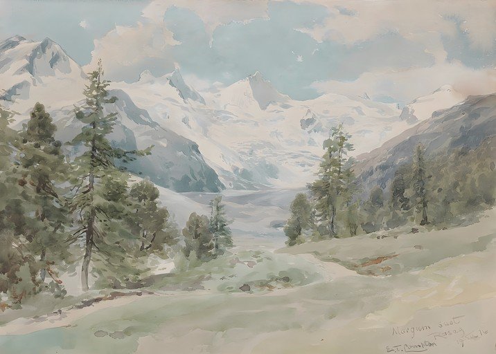 Alpine Glacier Landscape Painting