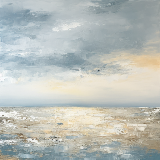 Abstract Seascape with Textured Sky and Water