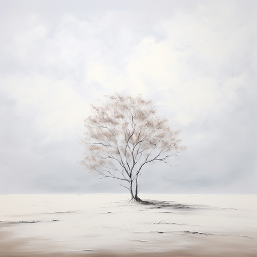 Solitary Tree in a Winter Landscape