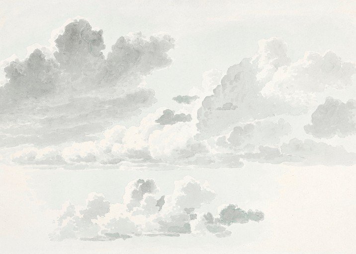 Watercolor Study of Cumulus Clouds
