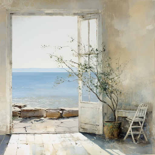 Open Door to Serene Seaside View