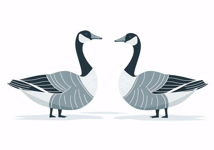 Two Canada Geese Facing Each Other