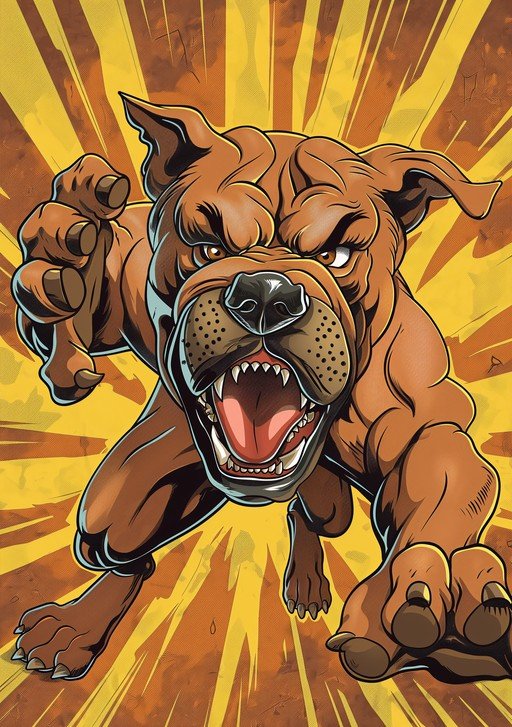 Aggressive Cartoon Dog Illustration