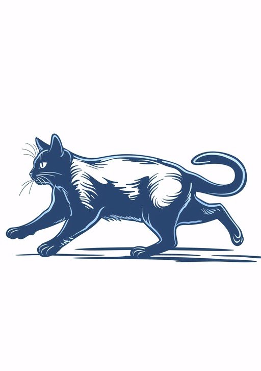 Stylized Siamese Cat Illustration