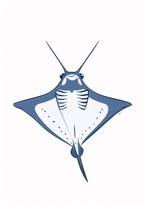Stylized Manta Ray Illustration