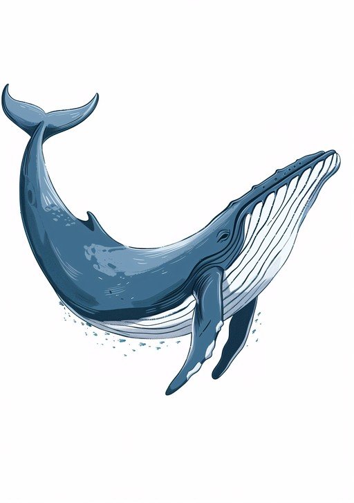 Majestic Blue Whale Illustration