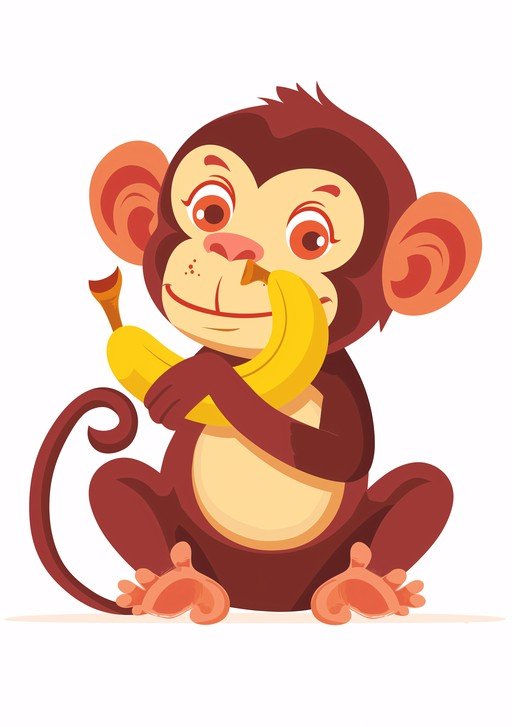 Cute Monkey Holding a Banana