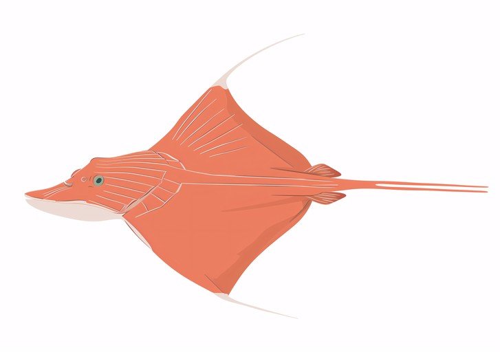 Illustration of a Red Skate Fish