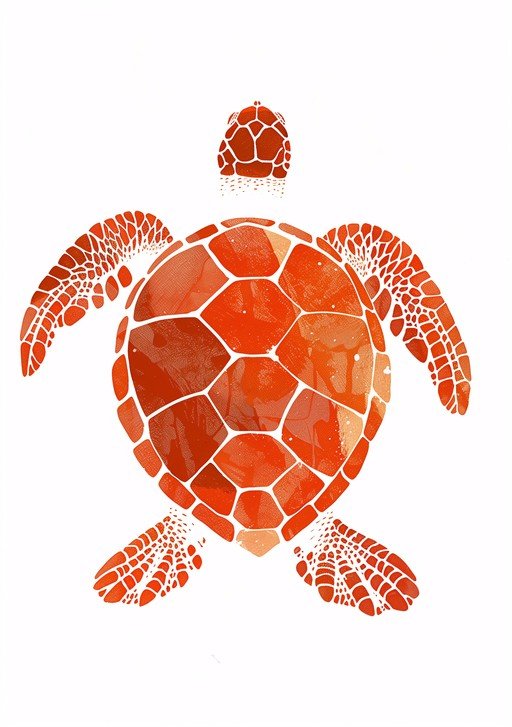 Orange Sea Turtle Illustration
