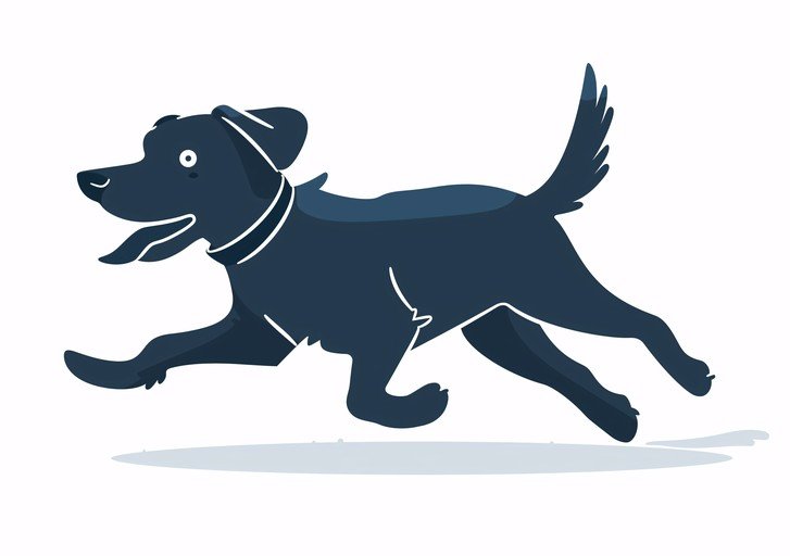 Joyful Black Dog Running