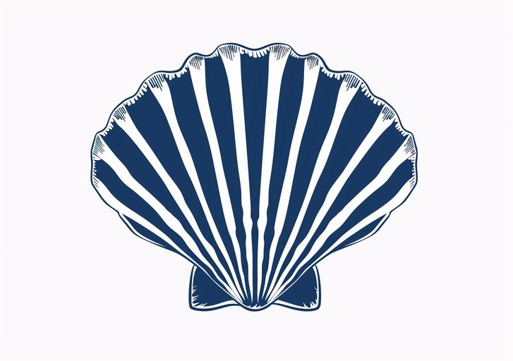 Stylized Scallop Shell Illustration