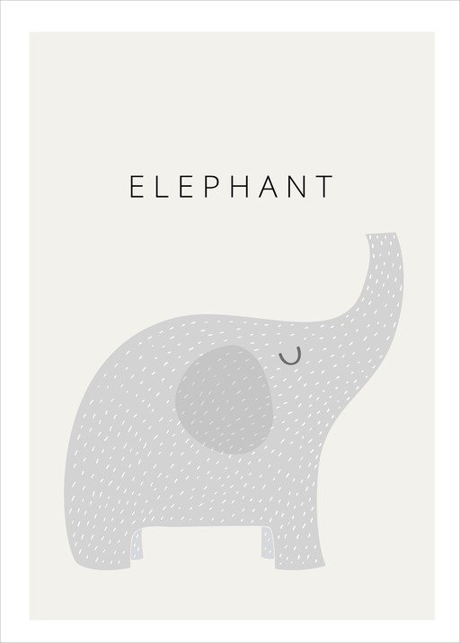 Cute Cartoon Elephant Illustration with Text