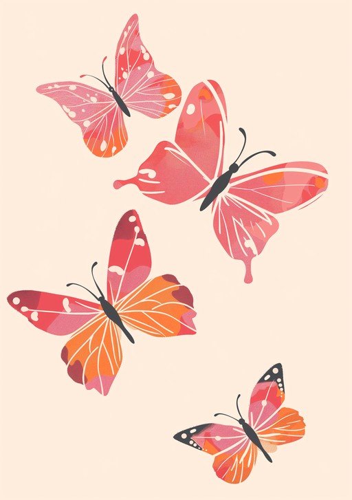 Whimsical Butterflies in Warm Tones