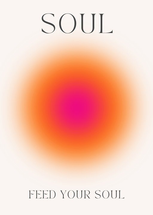 Abstract Aura Gradient with Text
