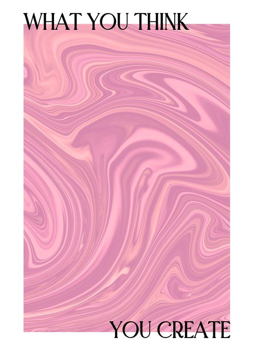 Pink Marble Texture with Motivational Text