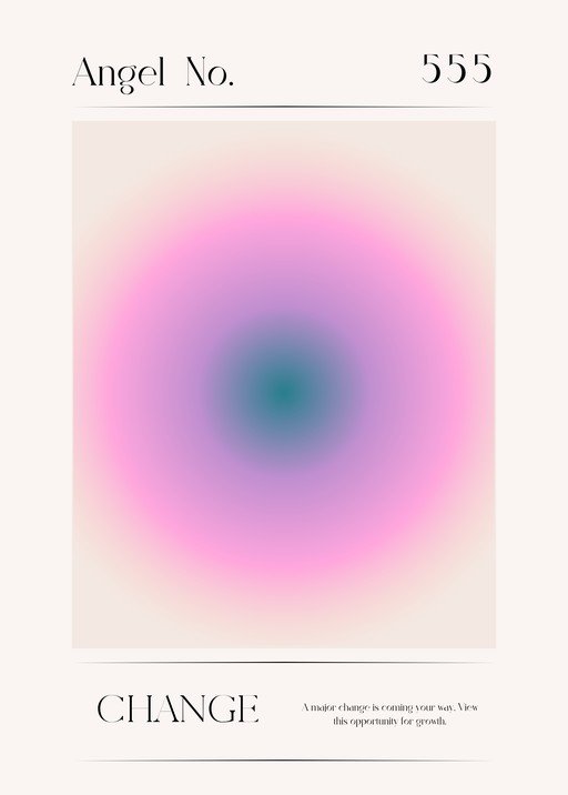 Angel Number 555 Aura Gradient with Text