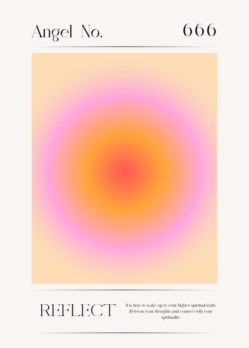 Angel Number 666 Aura Gradient Poster