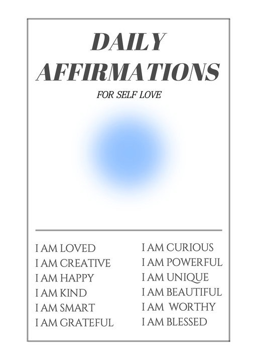 Daily Affirmations for Self Love Poster