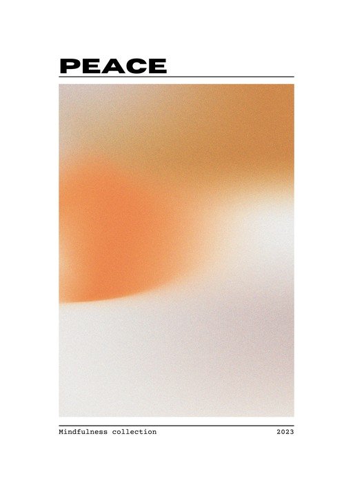 Abstract Gradient Poster with "PEACE" Text
