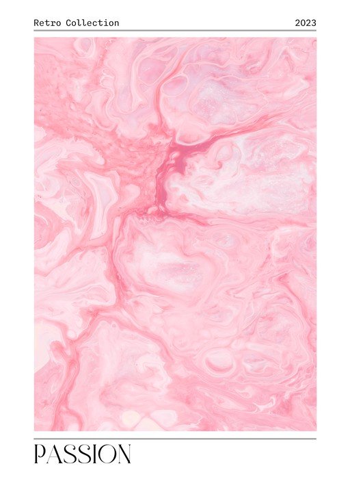 Abstract Pink Marble Texture with 'Passion' Text
