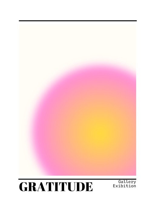 Gratitude Exhibition Poster with Gradient Aura