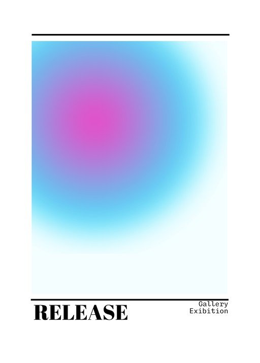 Abstract Gradient Poster with "Release" Text