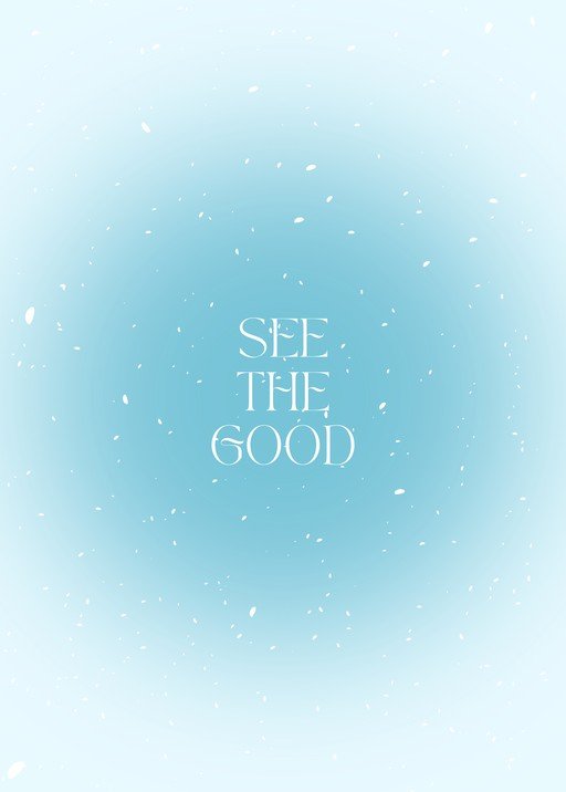 See the Good motivational quote with snow effect