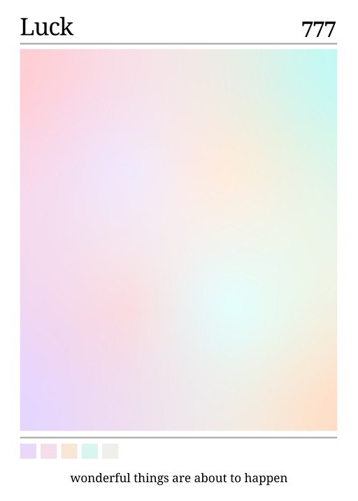 Luck 777 Gradient with Inspiring Quote