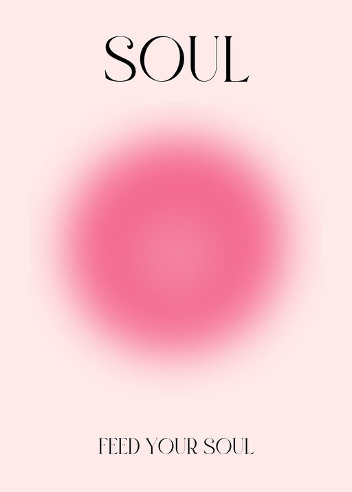 Soulful Aura: Pink Gradient and Typography