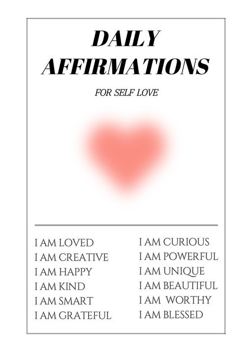 Daily Affirmations for Self Love Poster