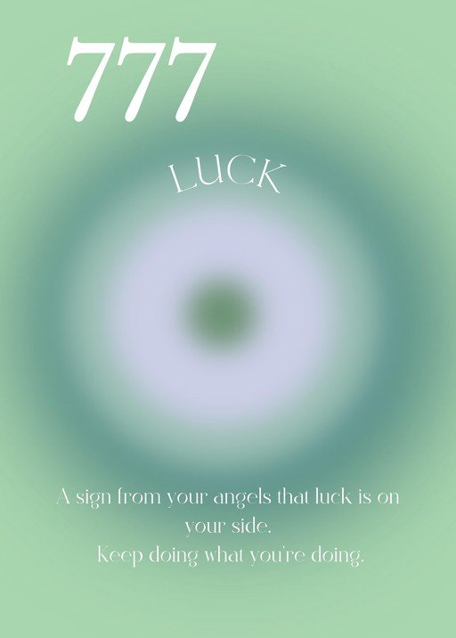 Angel Number 777 Luck Aura