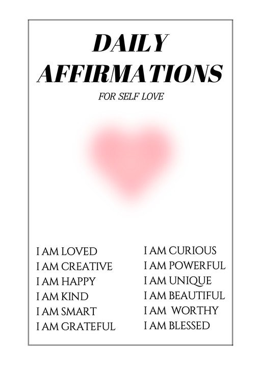 Daily Affirmations for Self Love Poster