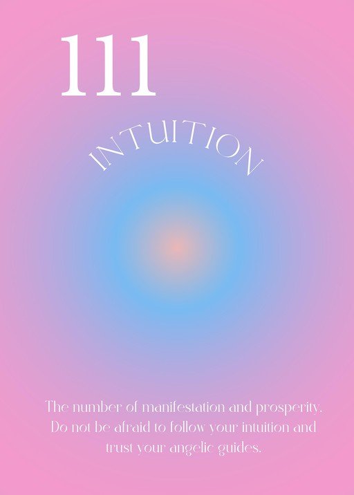 Angel Number 111 Intuition and Manifestation Card