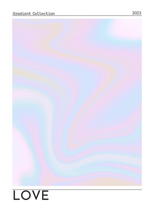 Pastel Gradient Collection Poster with "LOVE"