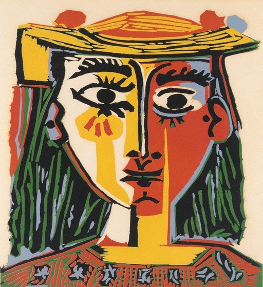Cubist Portrait of a Woman with Hat