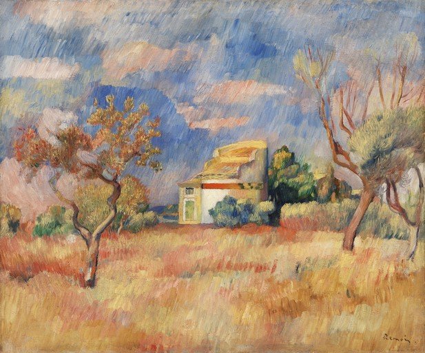Impressionist Landscape with House and Trees