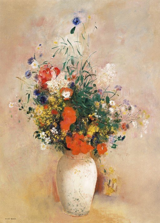 Impressionist Still Life of Wildflowers in a Vase