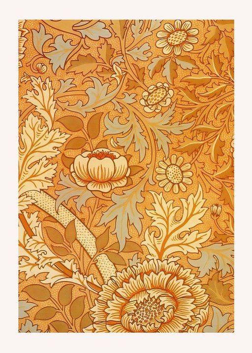 Vintage Floral Pattern with Peonies and Leaves