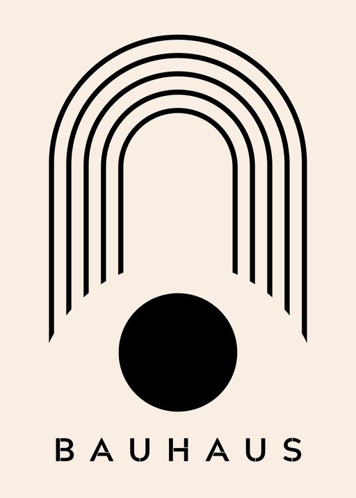 Bauhaus Arch and Circle Abstract Poster