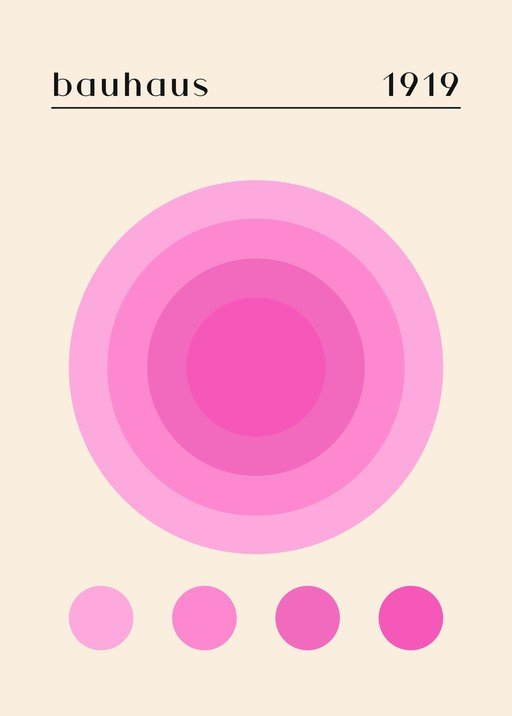Bauhaus 1919 Pink Circles Poster