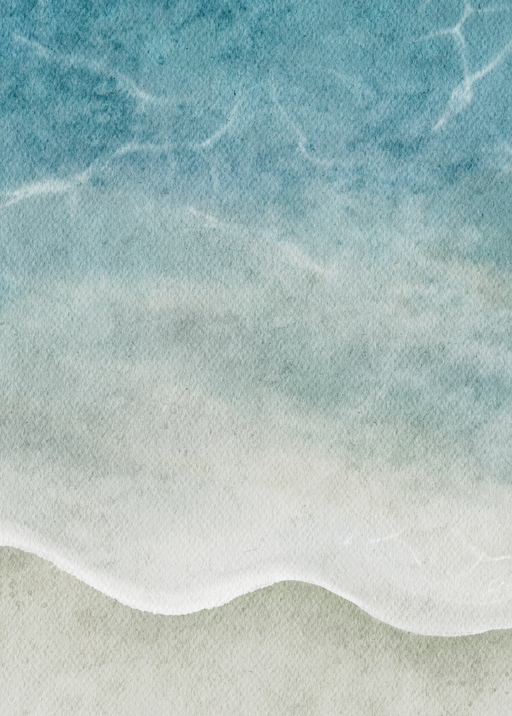 Serene Watercolor Beach Scene
