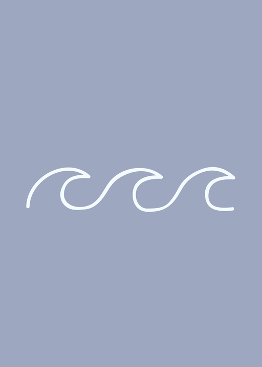 Minimalist Wave Illustration on Blue Background