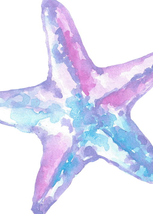 Watercolor Starfish Art
