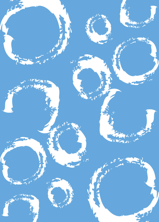 Abstract Blue and White Circular Brush Strokes