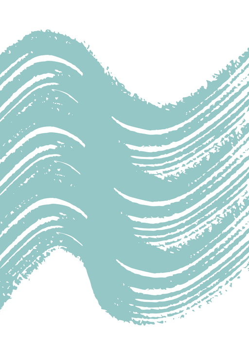 Abstract Teal Wave Brush Strokes