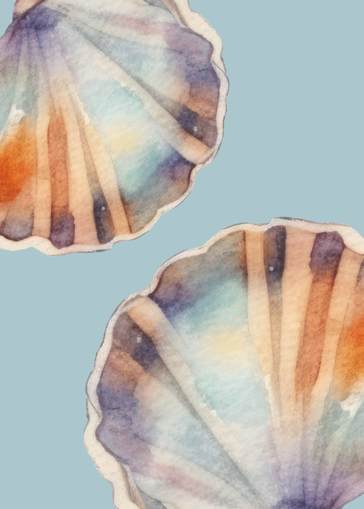 Watercolor Seashell Art