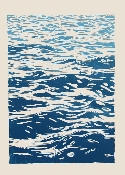 Abstract Blue Water Surface Art
