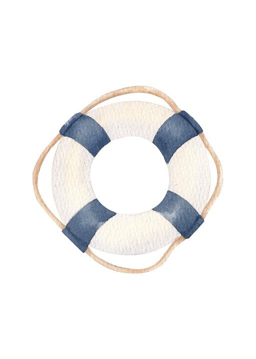 Watercolor Lifebuoy Illustration