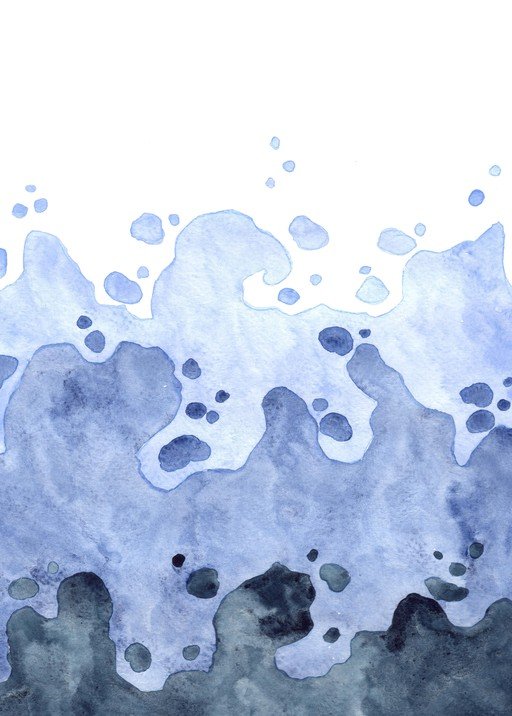 Abstract Watercolor Wave Pattern