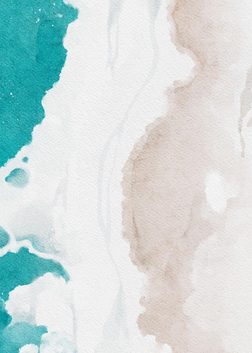 Abstract Watercolor Beach Scene